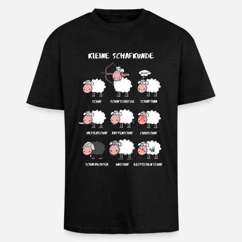 Un peu de connaissances moutons - T-shirt unisexe oversize épais - noir