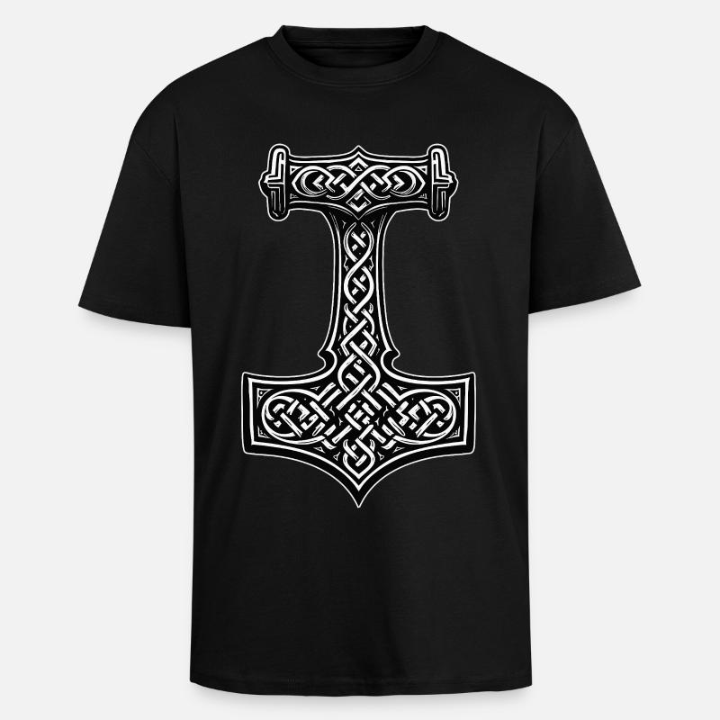 Mjölnir Wikinger Knotensymbol - Oversized Heavyweight Unisex T-Shirt - Schwarz
