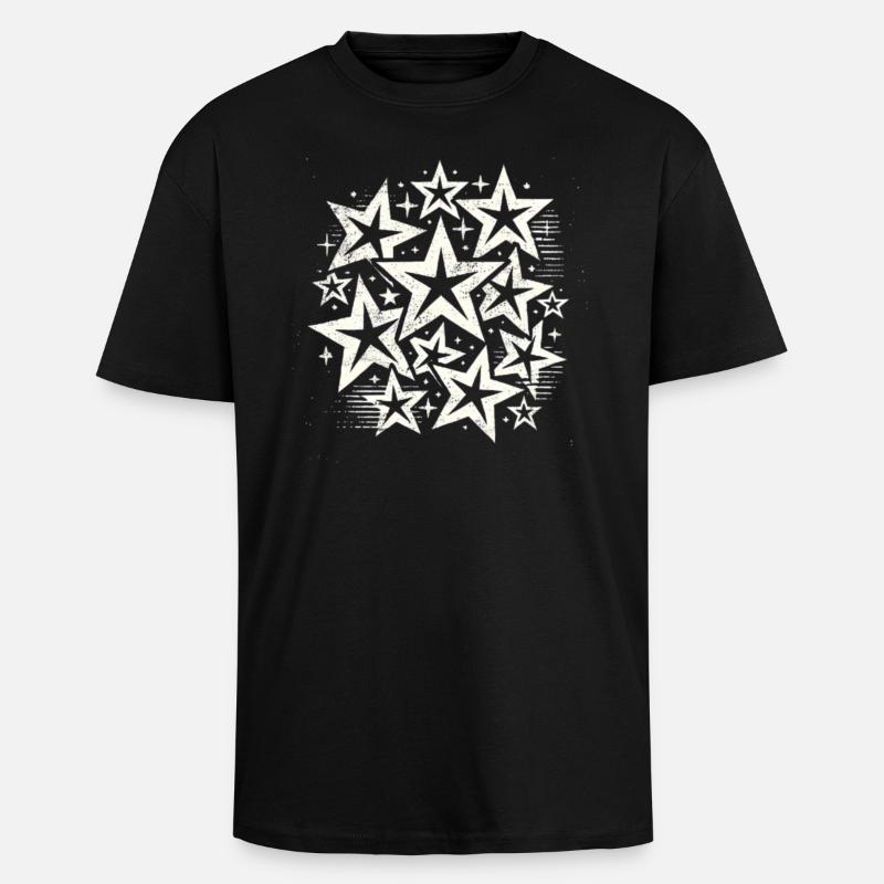 Sterne Gestirn Sternchen Geschenk Sternenhimmel - Oversized Heavyweight Unisex T-Shirt - Schwarz