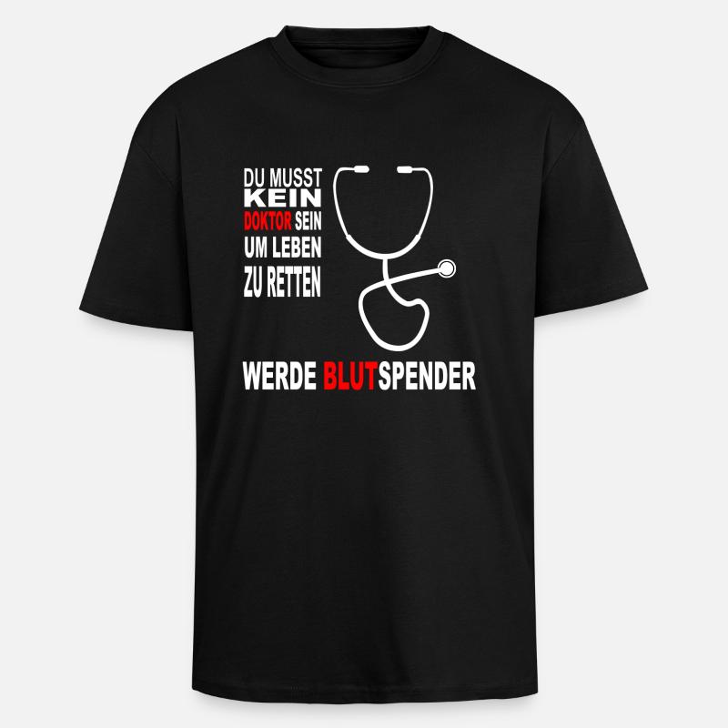 Blutspender - Oversized Heavyweight Unisex T-Shirt - Schwarz