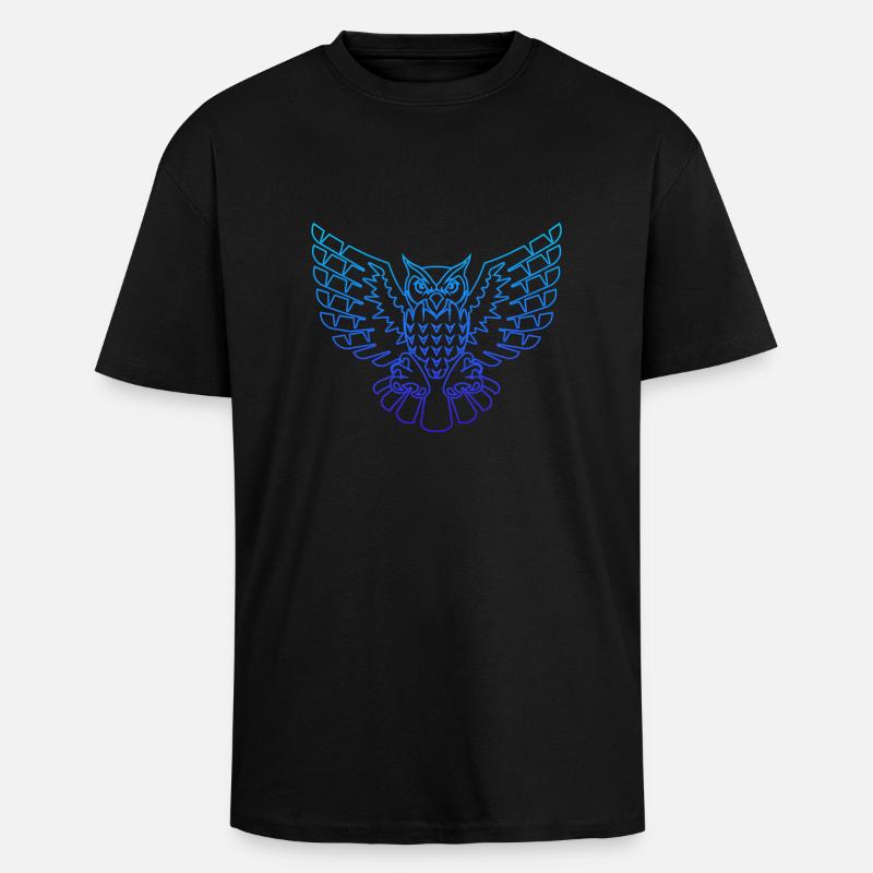 Hibou cool - T-shirt unisexe oversize épais - noir