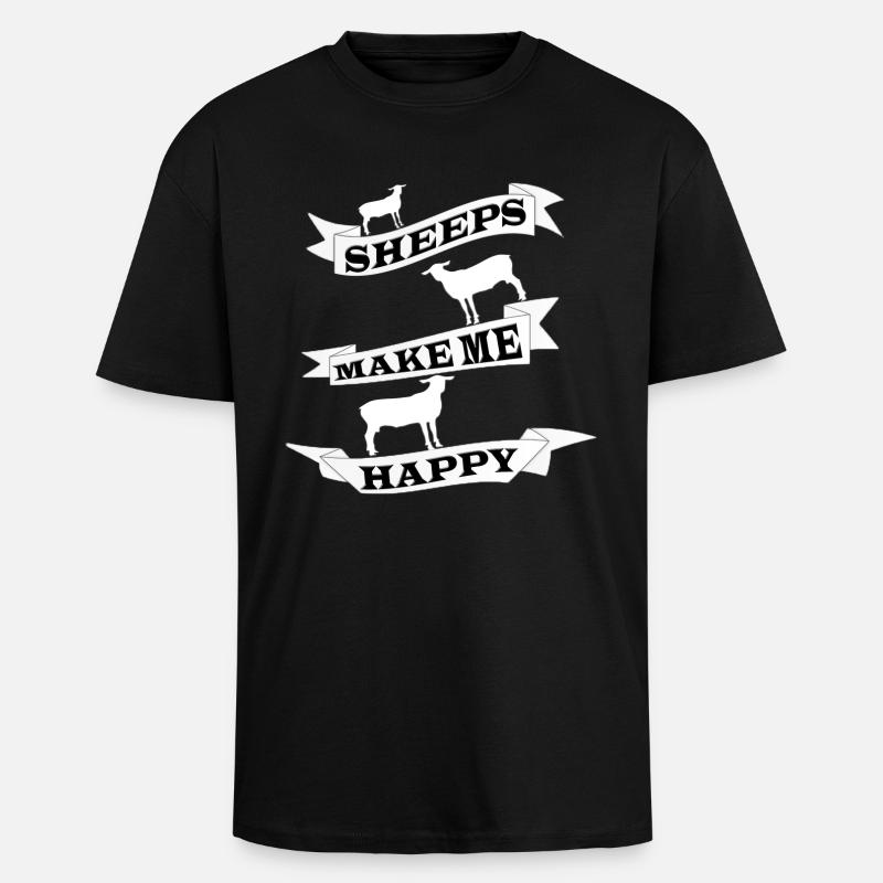 Schaf - Oversized Heavyweight Unisex T-Shirt - Schwarz