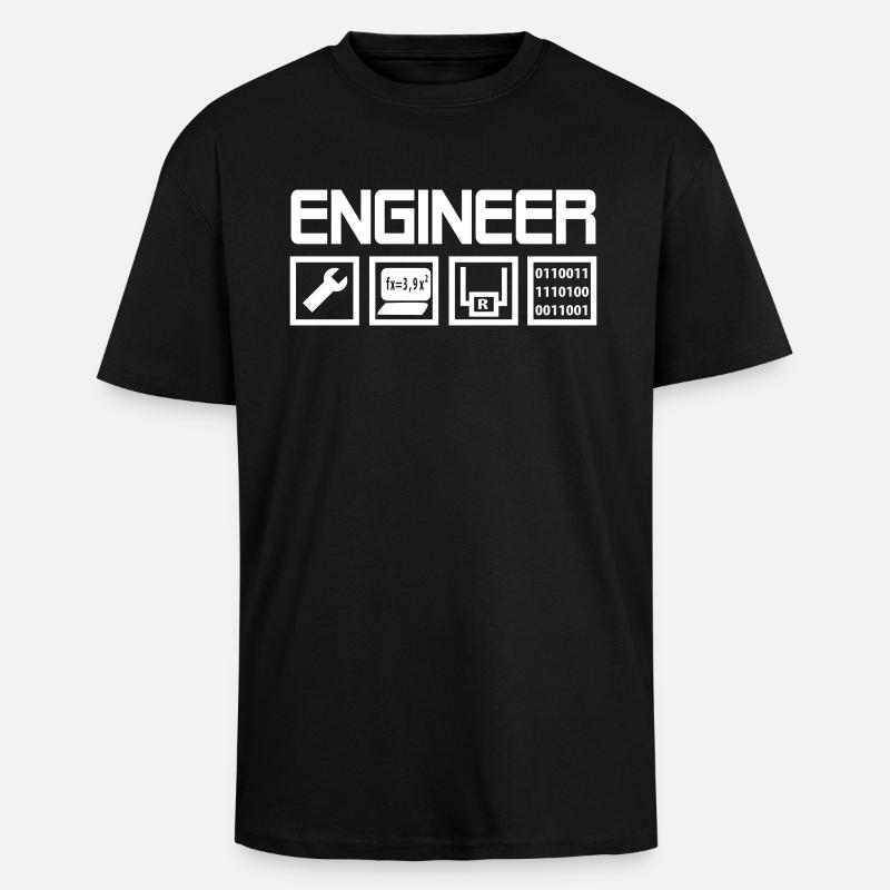 Engineer - Symbole - Oversized Heavyweight Unisex T-Shirt - Schwarz