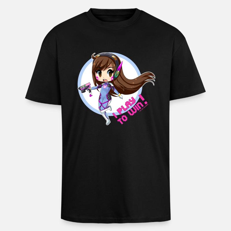 D.va - T-shirt unisexe oversize épais - noir