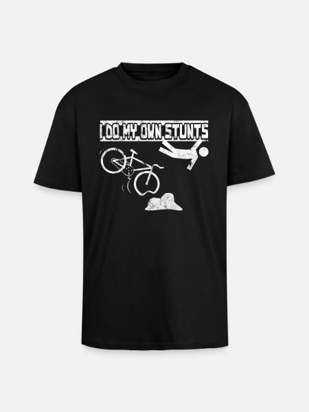I do my own stunts MTB - Unisex Oversized Heavyweight T-shirt - black