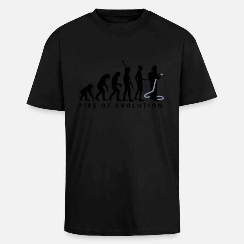 evolution_feuerwehr_2c - Unisex Oversized Heavyweight T-shirt - black