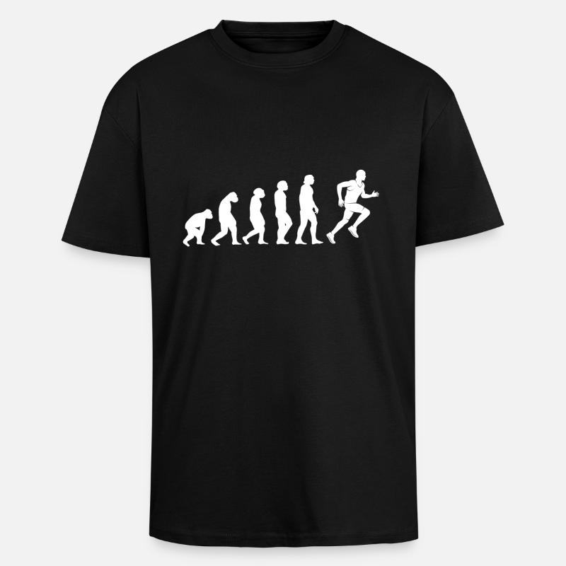 Running evolution - Unisex Oversized Heavyweight T-shirt - black