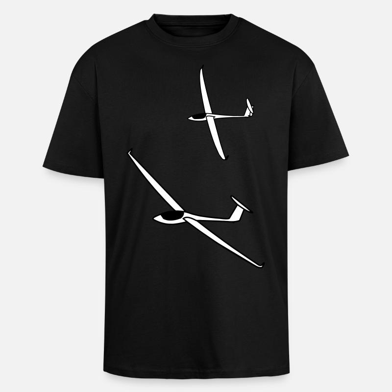 gliding glider pilot - Unisex Oversized Heavyweight T-shirt - black