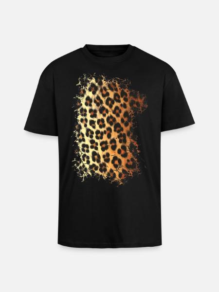 Leopard fur pattern - Unisex Oversized Heavyweight T-shirt - black
