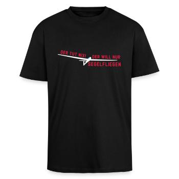 Segelflieger Geschenk gleiten Flugzeug Pilot - Oversized Heavyweight Unisex T-Shirt - Schwarz - Vorne - Alina (178cm) & Michal (187cm)