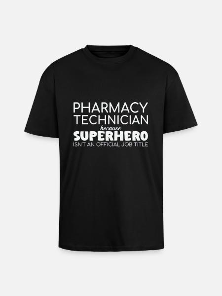 Pharmacy technician Superhero - Unisex Oversized Heavyweight T-shirt - black