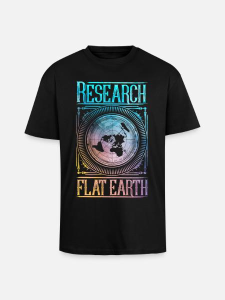 Research Flat Earth - Unisex Oversized Heavyweight T-shirt - black