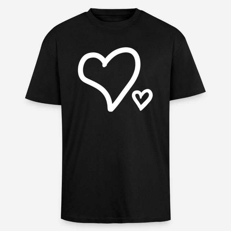 Herz - Oversized Heavyweight Unisex T-Shirt - Schwarz