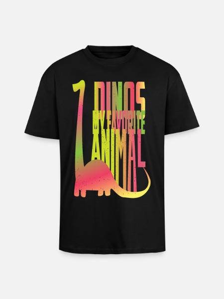Dino est mon animal préféré - T-shirt unisexe oversize épais - noir