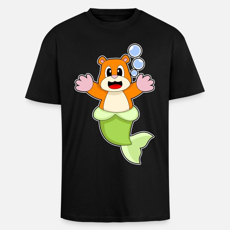 Hamster Sirène - T-shirt unisexe oversize épais - noir