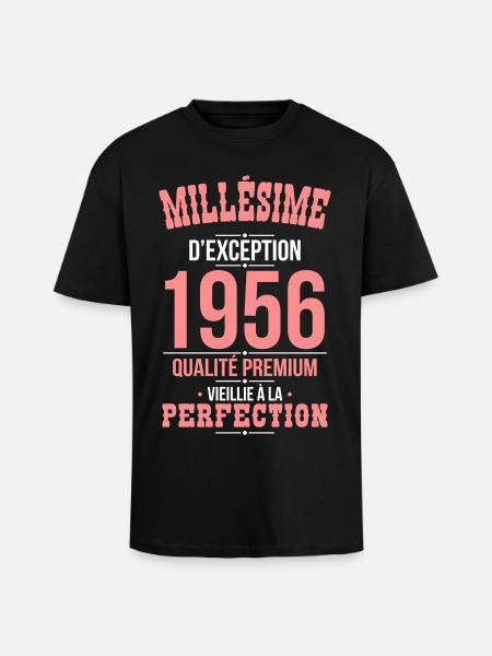 1956 – Millésime d’exception – Qualité premium - T-shirt unisexe oversize épais - noir