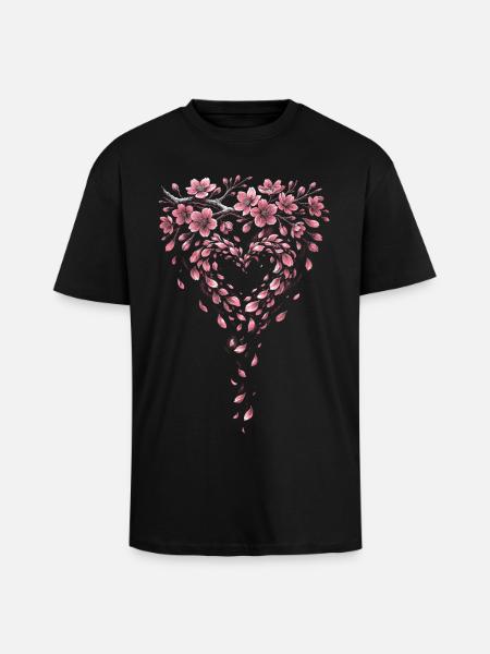 Kirschblüten Sakura Kirschblüte - Oversized Heavyweight Unisex T-Shirt - Schwarz