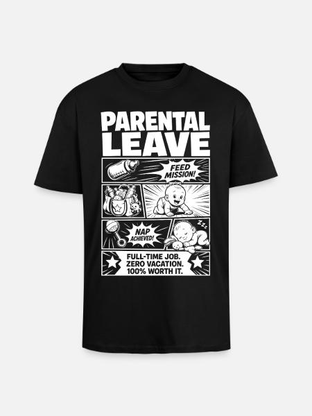 Parental Leave Full-Time Job - Unisex Oversized Heavyweight T-shirt - black