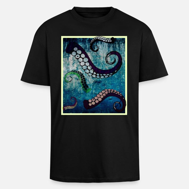 Octopus tentacles - Unisex Oversized Heavyweight T-shirt - black
