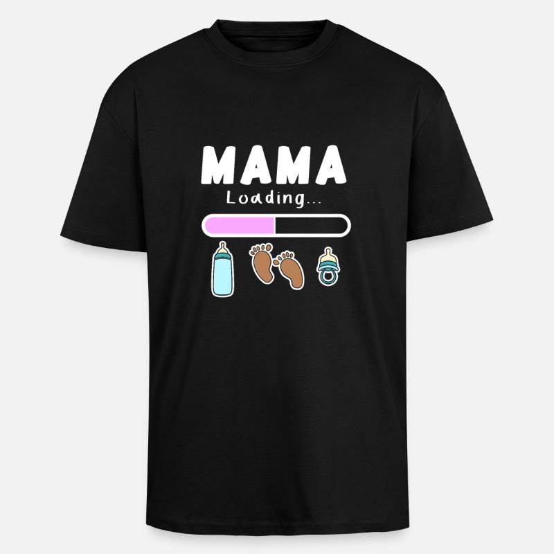 werdende Mutter - Mama wird geladen - Oversized Heavyweight Unisex T-Shirt - Schwarz
