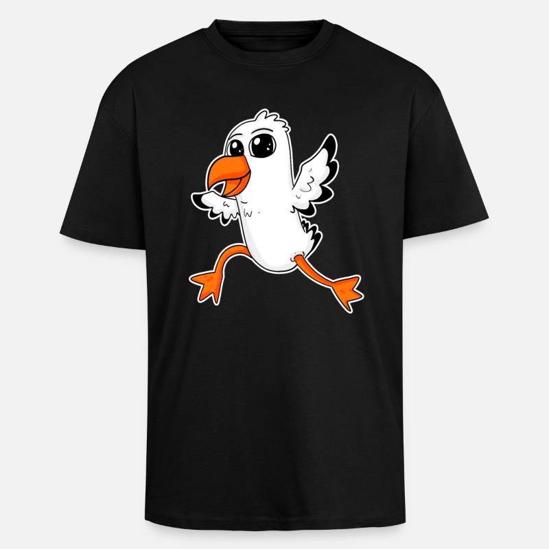 Doux goé et mouse - T-shirt unisexe oversize épais - noir