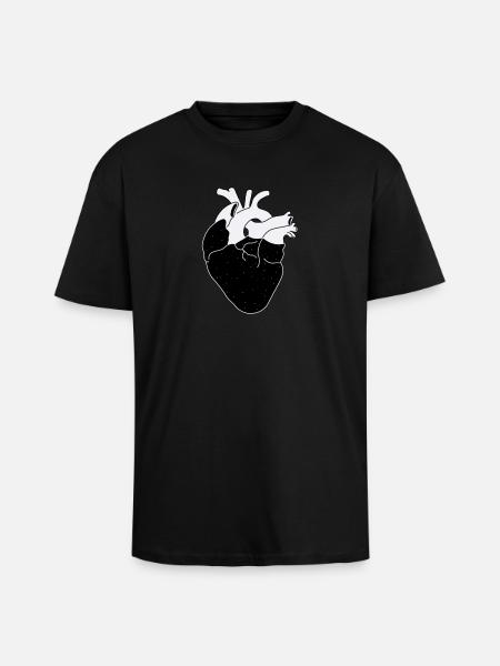 Galactic heart - Unisex Oversized Heavyweight T-shirt - black