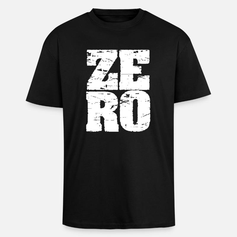 Zero - Oversized Heavyweight Unisex T-Shirt - Schwarz