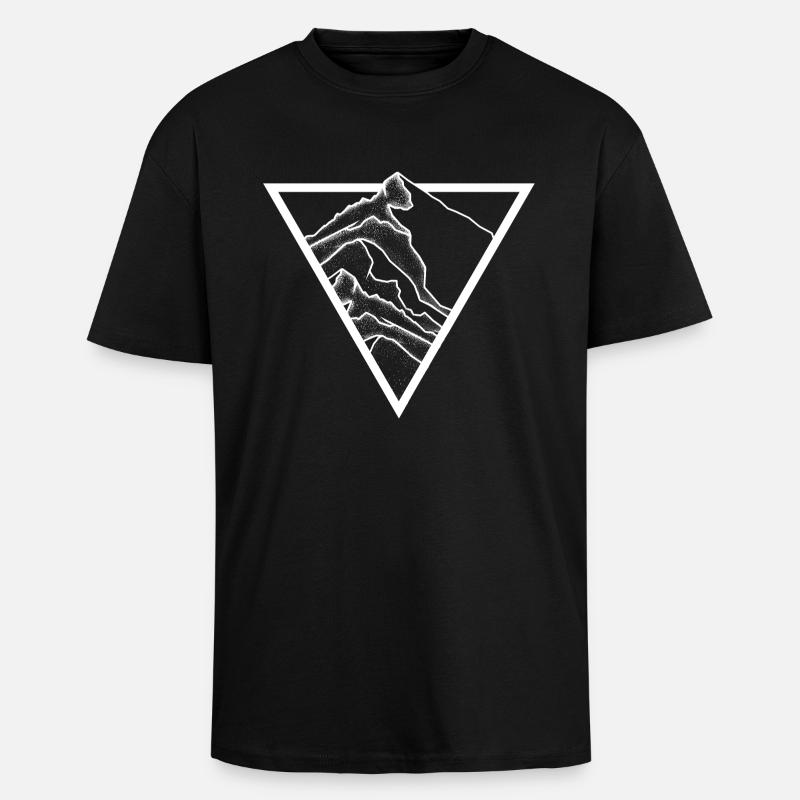 Berge - Oversized Heavyweight Unisex T-Shirt - Schwarz