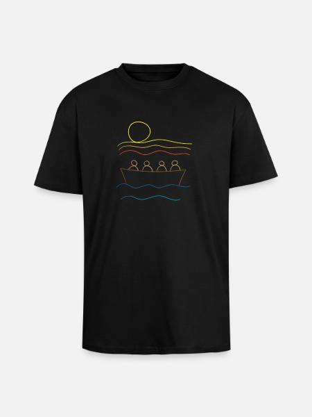 All in one boat - Unisex Oversized Heavyweight T-shirt - black
