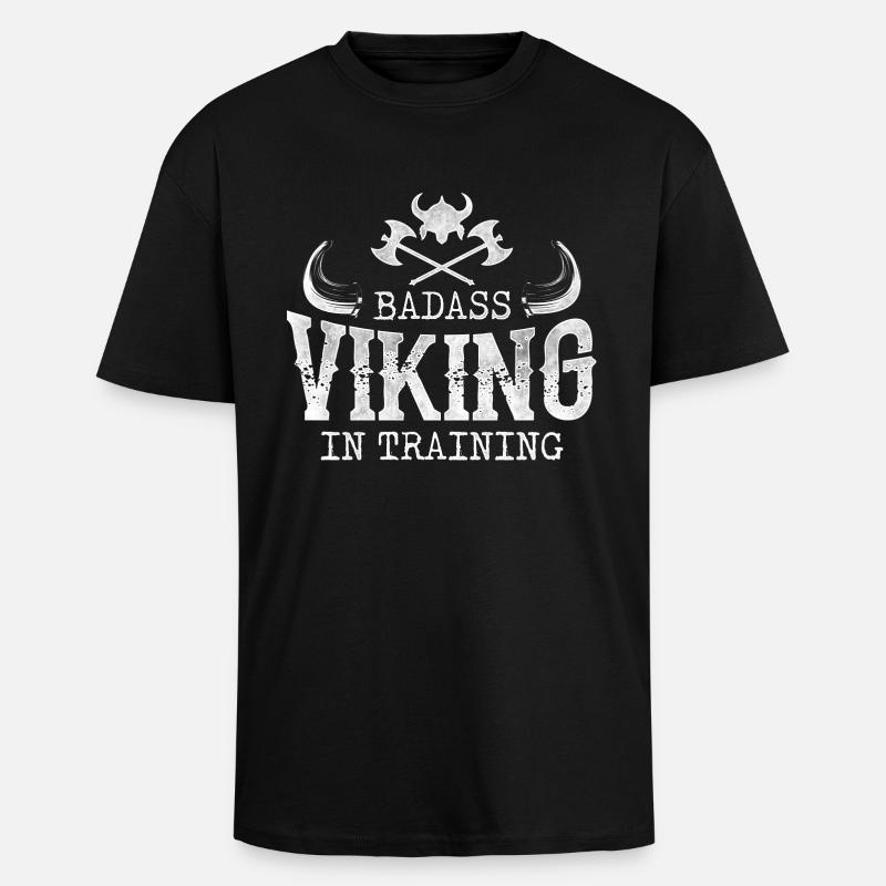 Badass Wikinger Viking im Training - Oversized Heavyweight Unisex T-Shirt - Schwarz