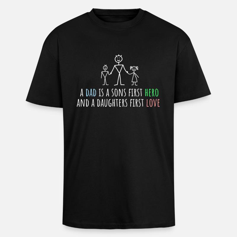 a dad is - Oversized Heavyweight Unisex T-Shirt - Schwarz