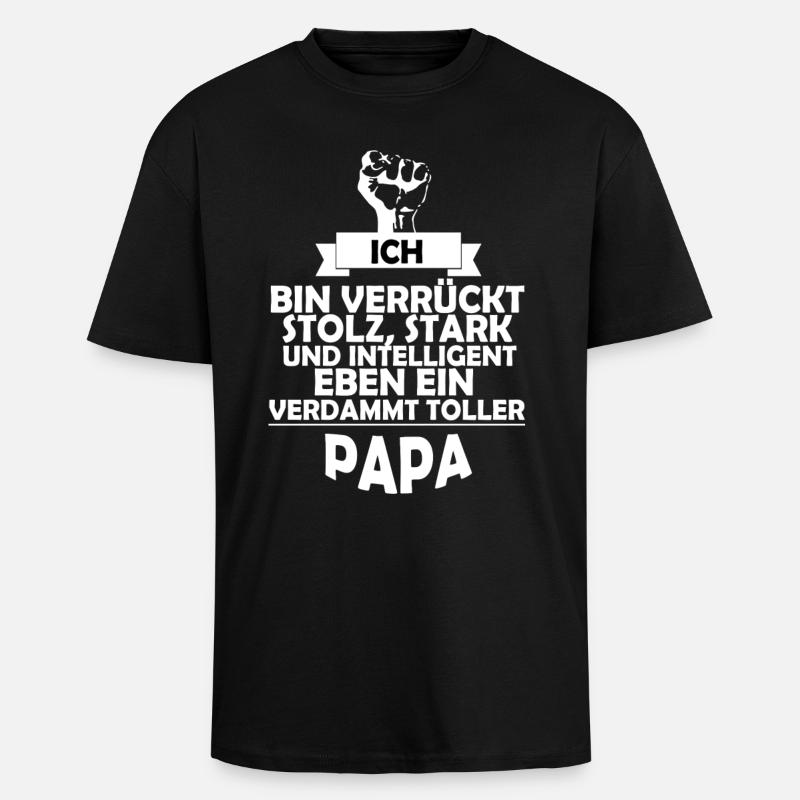 Papa - Oversized Heavyweight Unisex T-Shirt - Schwarz