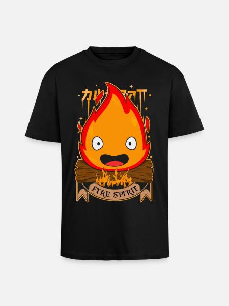 de feu - T-shirt unisexe oversize épais - noir
