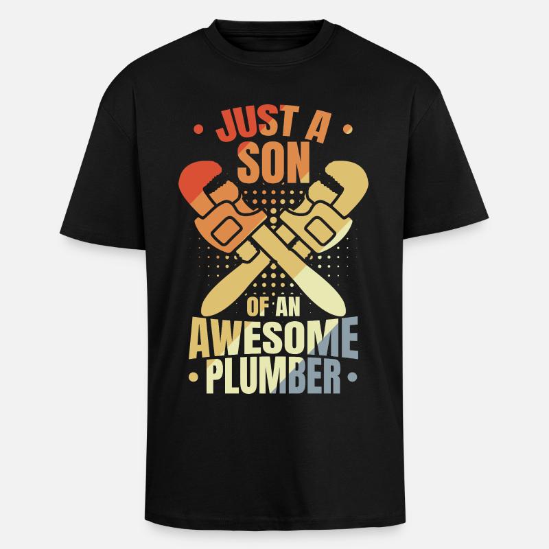 Sohn eines Klempners - Oversized Heavyweight Unisex T-Shirt - Schwarz