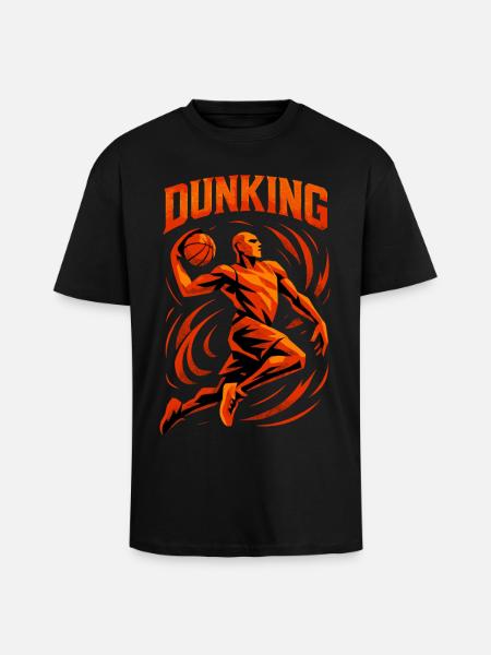 Basketball Dunk Throw Player Dunking Gift - Unisex Oversized Heavyweight T-shirt - black