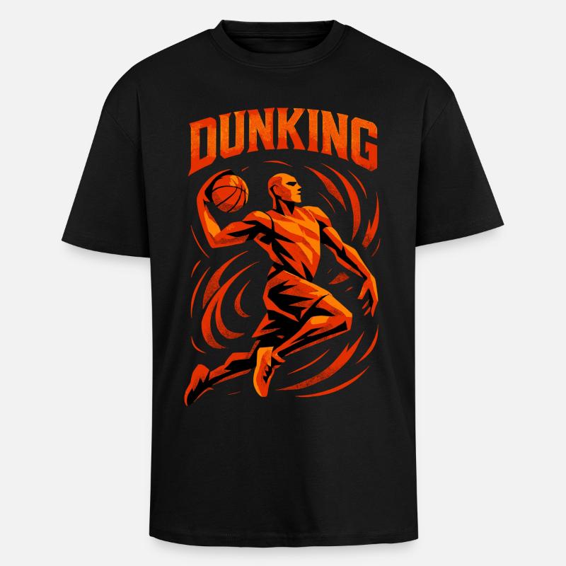 Basketball Dunk Wurf Spieler Dunking Geschenk - Oversized Heavyweight Unisex T-Shirt - Schwarz
