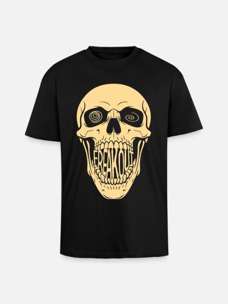 Freak Out Skull - Unisex Oversized Heavyweight T-shirt - black