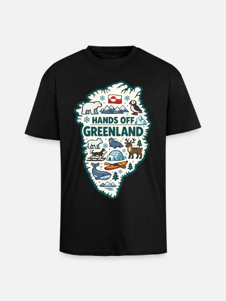 Hænderne væk fra Grønland Europa Solidaritet - Unisex oversized heavyweight t-shirt - sort