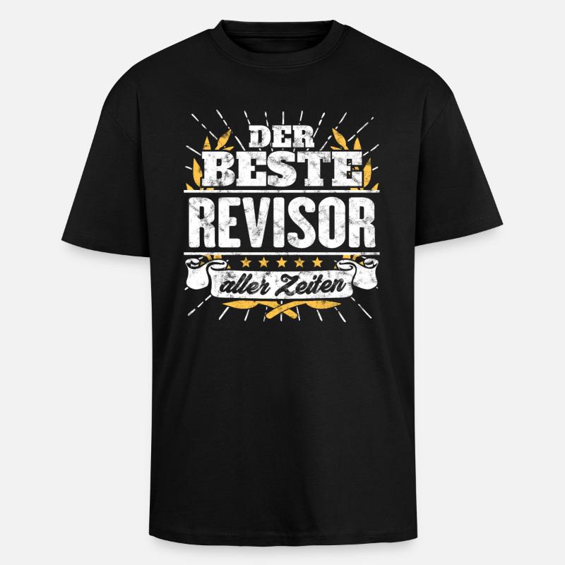 Bester Revisor Spruch Geschenk Shirt - Oversized Heavyweight Unisex T-Shirt - Schwarz