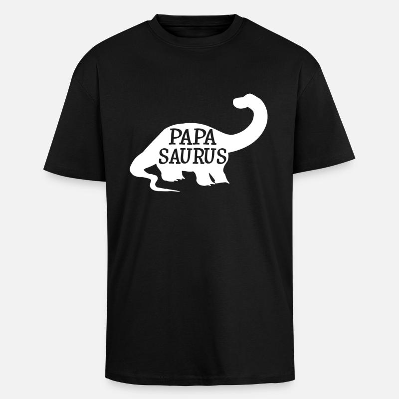 Papasaurus - Oversized Heavyweight Unisex T-Shirt - Schwarz