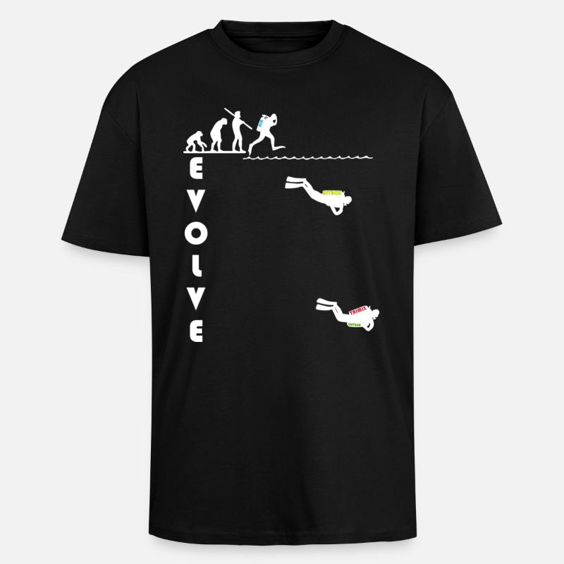 evolve_white - Oversized Heavyweight Unisex T-Shirt - Schwarz