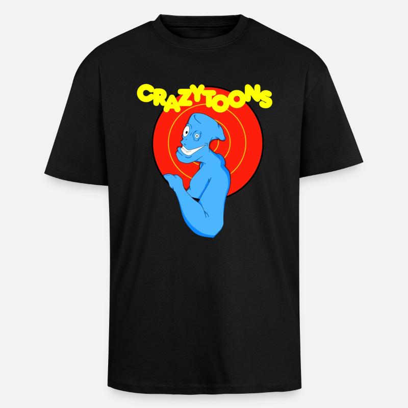 Crazytoons - Oversized Heavyweight Unisex T-Shirt - Schwarz