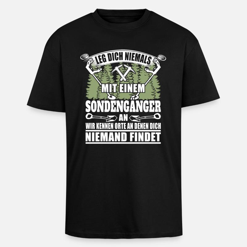 Ich bin Sondengänger - Oversized Heavyweight Unisex T-Shirt - Schwarz