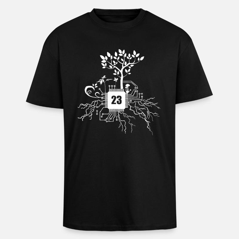 Freetek Microchip 23 - T-shirt unisexe oversize épais - noir