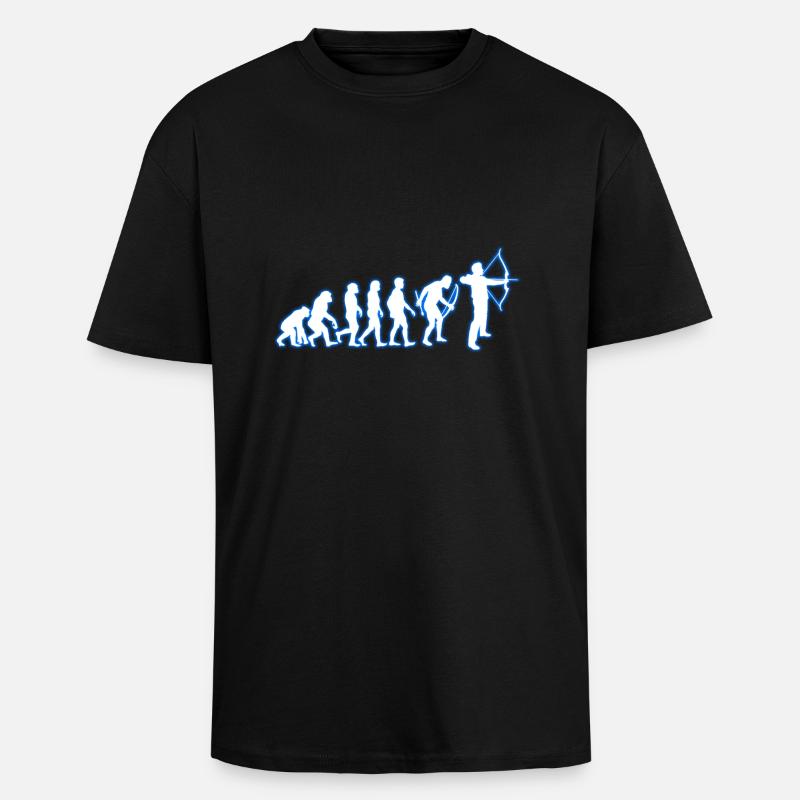Evolution Bogenschießen - Oversized Heavyweight Unisex T-Shirt - Schwarz