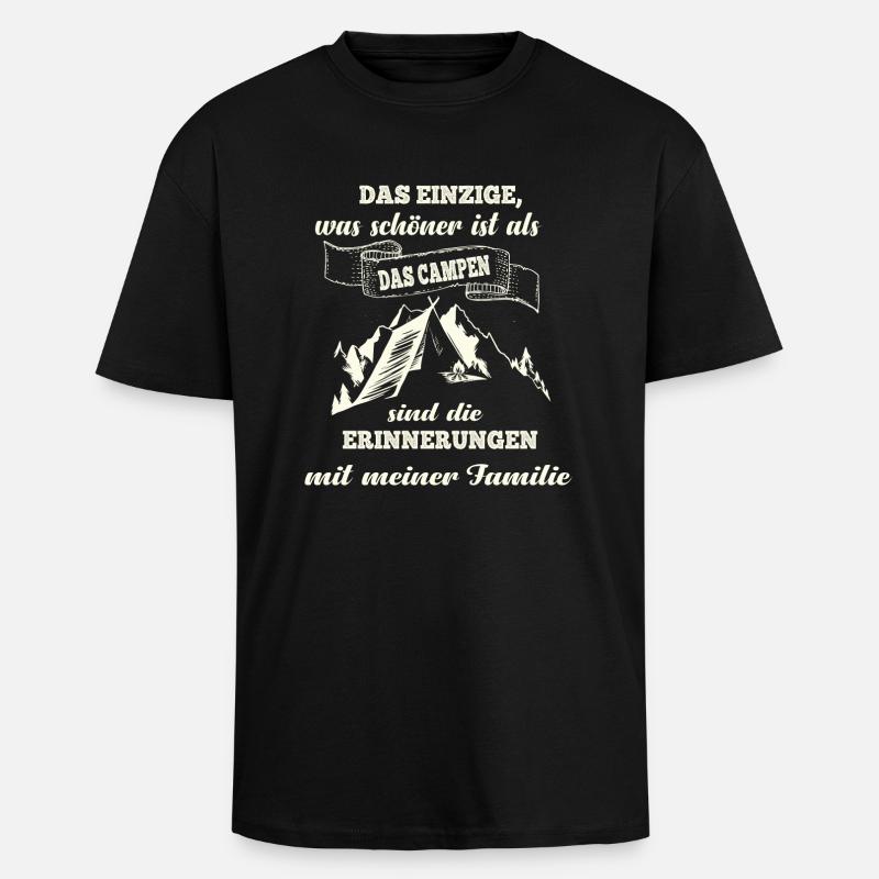 Camping - Oversized Heavyweight Unisex T-Shirt - Schwarz
