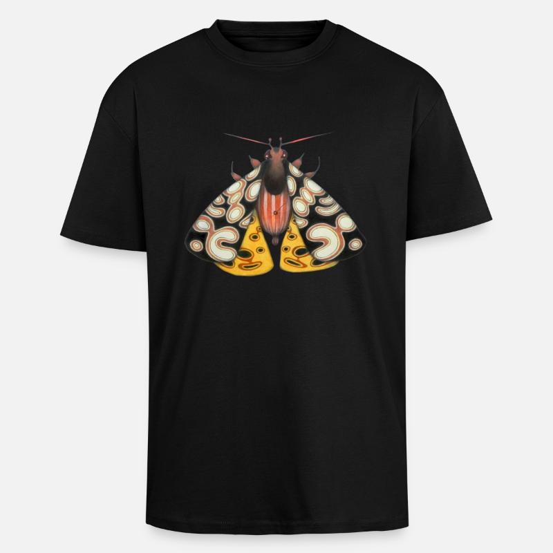 Moth schwarz und gelb - Oversized Heavyweight Unisex T-Shirt - Schwarz