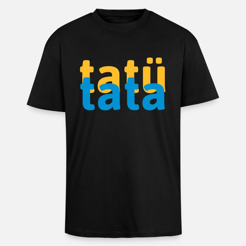 tatü tata sirène mots abstraits - T-shirt unisexe oversize épais - noir