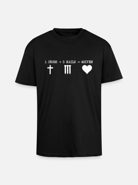 CROSS 1 + 3 + NAILS 4GIVEN - T-shirt unisexe oversize épais - noir