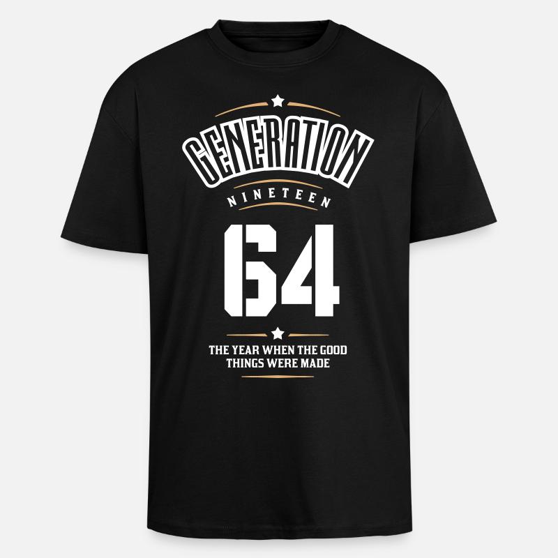 Generation 1964 - Oversized Heavyweight Unisex T-Shirt - Schwarz